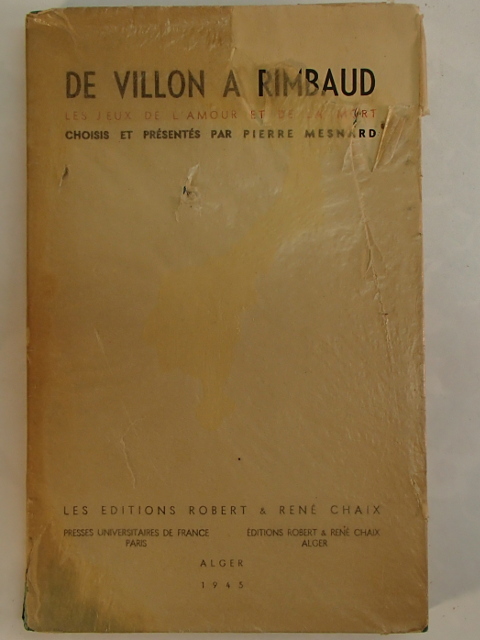De Villon a Rimbaud les Jeux de l