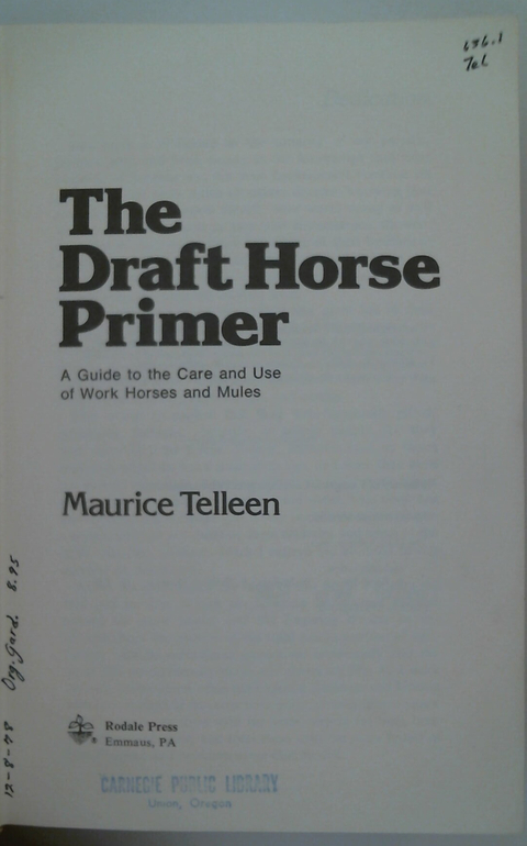 The Draft Horse Primer